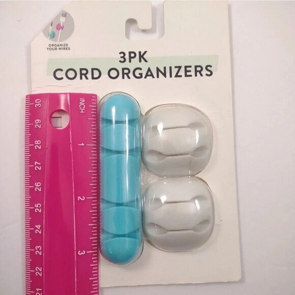 Cord Organizer 3 Count Pack 2 Cord and 4 Cord Holders Stick On Adhesive Mount - Picture 4 of 11